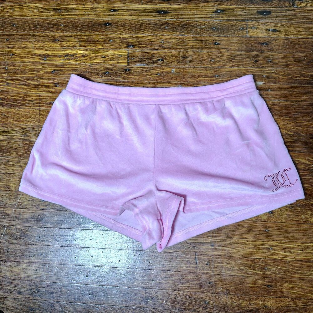 Juicy Couture Pink Velour Bling Shorty Shorts Wmns Sz Medium/T361